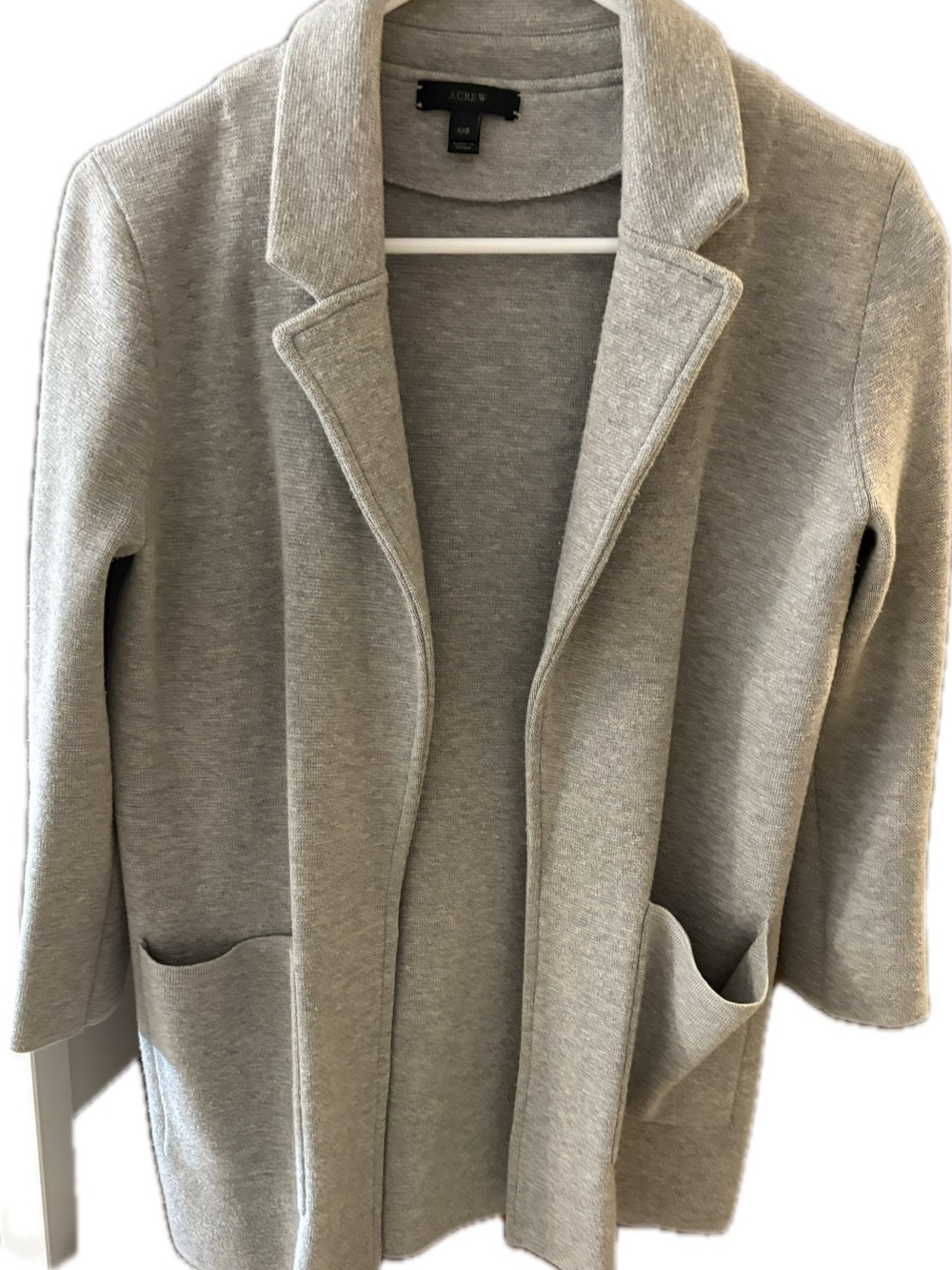 Akris Punto Light Gray Open-Front Knit Cardigan Blazer